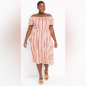 Lane Bryant Convertible Off-The-Shoulder Midi Dress Size 30/32